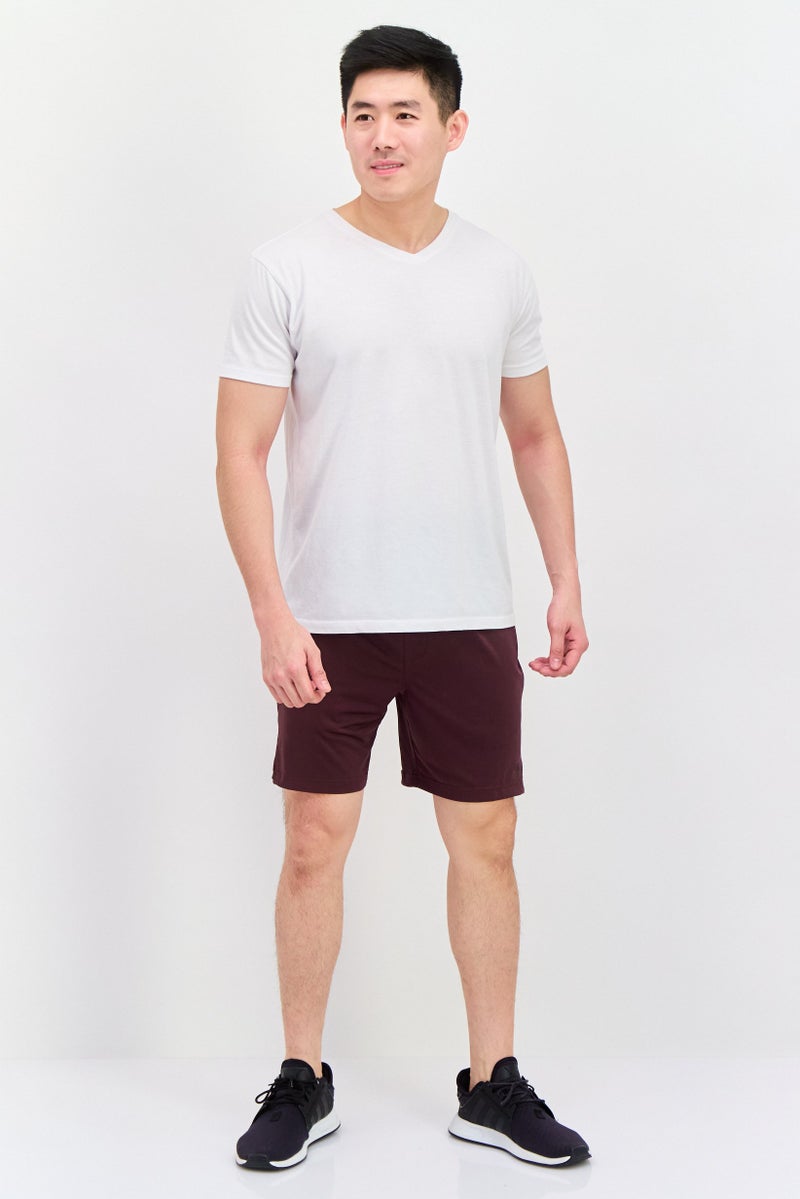 Legend Men Sportswear Fit Drawstring Training 7 Inseam Shorts, Maroon - Image 4